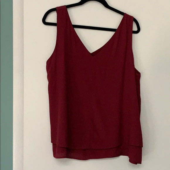 NWT-Loft flowy burgundy tank - Picture 4 of 5
